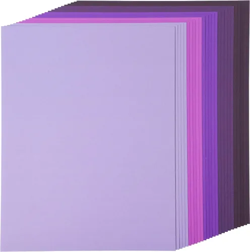 Vista 17 de 24 hojas de papel de cartulina de 6 colores de 8.5 x 11 pulgadas, papel de doble cara de 92 libras/8.82 oz/m², papel grueso de construcción