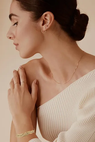 Vista 4 de INNERDIVA Pulsera de oro para mujer, ajustable, abierta, pulsera de cadena de eslabones cubanos para hombre