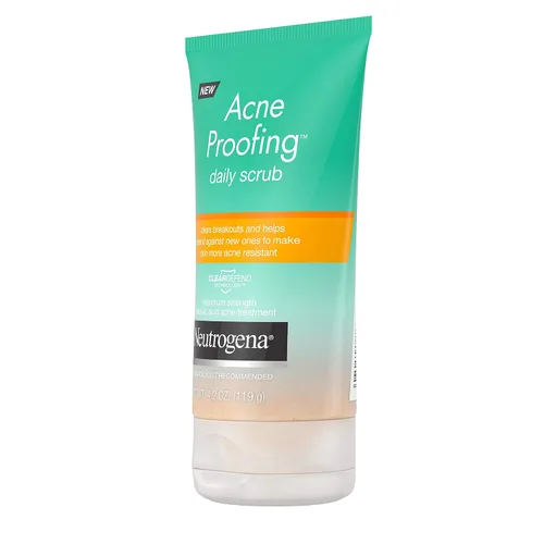 Vista 2 de Neutrogena Exfoliante facial diario a prueba de acné con ácido salicílico tratamiento para el acné, exfoliante y limpiador, sin aceite, 4.2 onzas