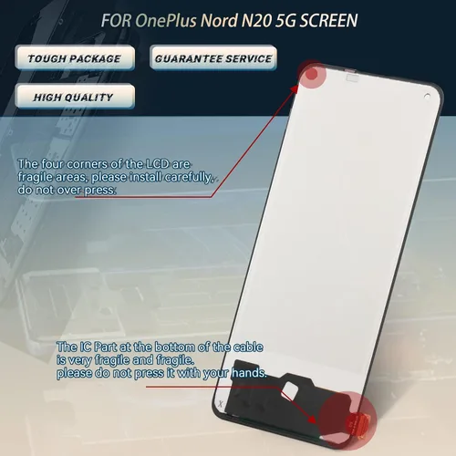 Vista 3 de Reemplazo de pantalla para OnePlus Nord N20 5G pantalla LCD táctil digitalizador Asamblea con kit (negro)