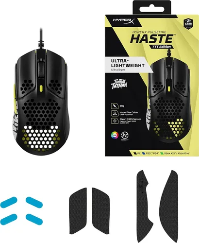 Vista 11 de HyperX Pulsefire Haste - Ratón para juegos - TimTheTatMan Edition - Ultraligero, 1.96 oz, carcasa de panal de abeja, diseño hexagonal, cable USB