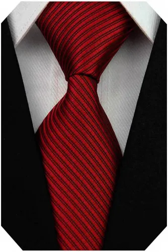 Vista 2 de Corbatas tejidas de seda sólida clásica del telar jacquar de la corbata del lazo de los hombres Rojo oscuro
