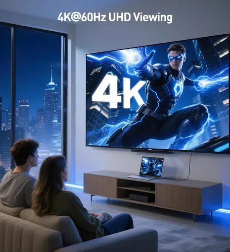Vista 3 de Cables HDMI de alta velocidad de Cable Matters, chapados en oro, compatible con resolución 3D y 4K (paquete de 3) 4K @60Hz, 2K @144Hz, FreeSync