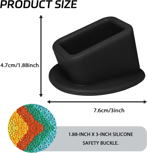 Vista 2 de 2 piezas de soporte para hebilla de cinturón de seguridad, hebilla de cinturón de seguridad trasera de silicona para automóvil con refuerzo para un
