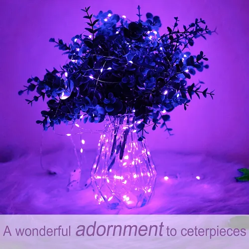Vista 2 de SmilingTown Guirnalda de luces de hadas funcionan con pilas, paquete de 15 luces LED de 7.2 pies, 20 luces LED de luciérnaga estrellada para boda