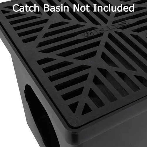 Vista 4 de NDS 1211G* Rejilla de drenaje cuadrada para lavabo, diseño de diamante, se adapta a drenaje de lavabo de 12 pulgadas, elevadores y adaptador de Negro