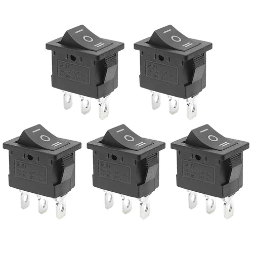 Vista 6 de KCD1-01 Interruptor basculante de 3 pines con cable de 3 pines de 3 posiciones 10A/125V, 6A/250V - Paquete de 5