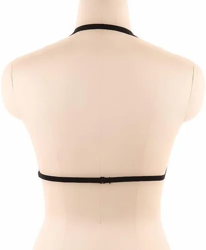 Vista 5 de Lencería elástica sexy para mujer, brasier de jaula sin copas