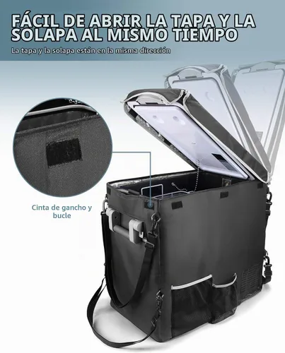 Vista 4 de BougeRV Funda protectora aislada de 53 cuartos de galón, funda para refrigerador portátil de 12 voltios, funda para congelador de automóvil