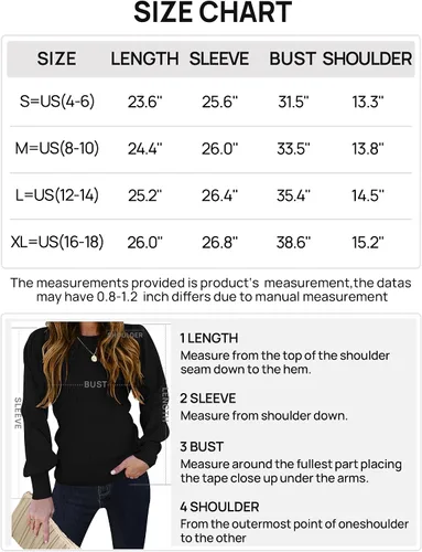 Vista 6 de TECREW Suéter de manga abombada con cuello redondo para mujer, estilo casual, acogedor, de punto, ajustado