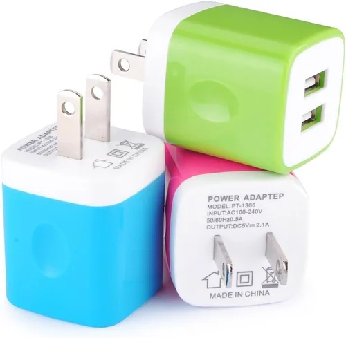 Vista 8 de Cargador de pared USB, AILKIN 2.1A de doble puerto USB, adaptador de cargador de pared, enchufe de carga rápida, caja de alimentación ac 5 V, bloque
