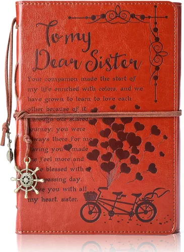 Vista 8 de Diario de Escritura de Cuero de Regalo Para Mi Hija de Mamá con Citas Inspiradoras - Diario Personal Retro del Árbol de la Vida Artificial