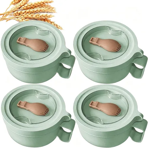 Vista 9 de Tazas para sopa de microondas con tapas, tazón de ramen para microondas de 28.7oz con tapa, diseño mejorado de agarre fácil para llevar contigo