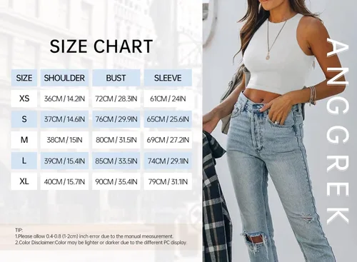 Vista 6 de ANGGREK Women's Summer Sexy Sleeveless Halter Neck Racer Back Tank Tops High Neck Crop Tops Basic Tee Shirts