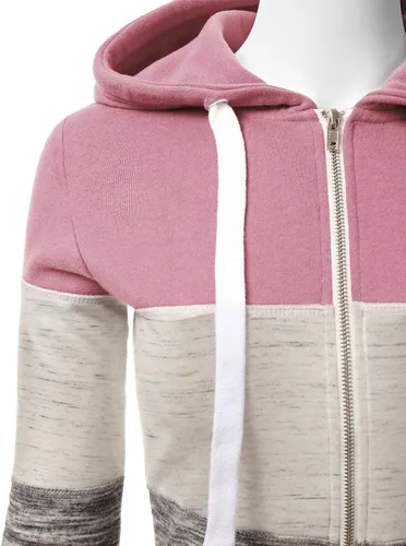 Vista 4 de DOUBLJU - Chaqueta ligera y delgada con capucha y cierre de cremallera para mujer, disponible en talla extragrande