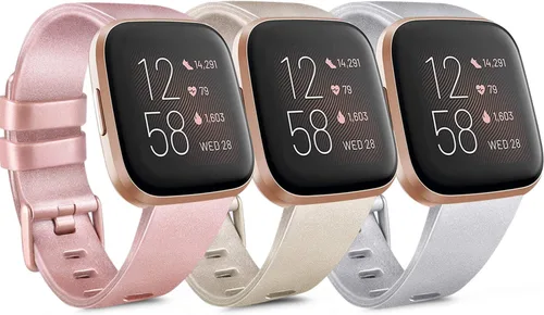Vista 20 de PAQUETE DE 3 Bandas de Silicona Suave Compatibles con Fitbit Versa Bandas Deportivas Ajustables para Mujeres y Hombres Tallas Pequeña y Grande