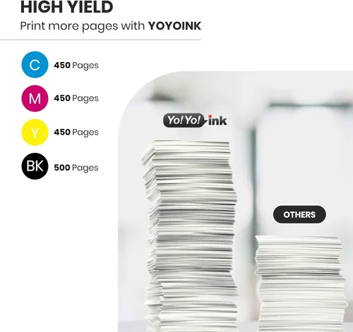 Vista 6 de YoYoink Cartuchos de tinta remanufacturados de repuesto para Epson T252XL 252 XL (4 negros, 2 cian, 2 magenta, 2 amarillos, 10 unidades)