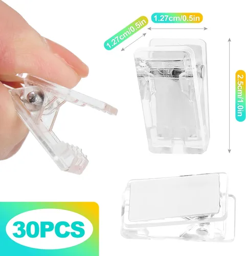 Vista 2 de 30 ganchos de pared adhesivos transparentes, clips fuertes para colgar fotos, carteles, tapices y tiras de luces, perchas sin daños para decoración