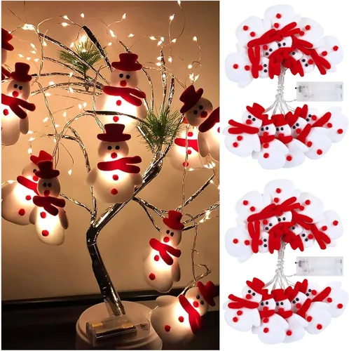 Vista 7 de Christmas Snowman String Lights, 10 LEDs 5.4ft Waterproof
