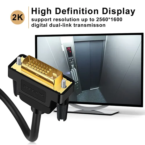 Vista 3 de SOEYBAE Cable DVI a DVI de 3.3 ft, 24+1 pin macho a macho Cable de monitor de video digital, transmisión de alta velocidad compatible con resolución