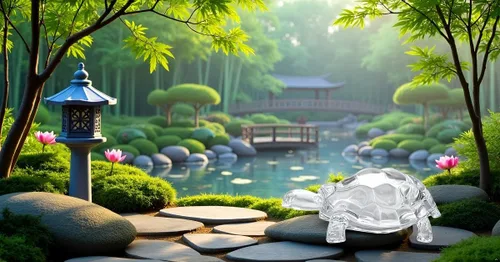 Vista 3 de Lightahead - Tortuga de cristal Feng Shui para una buena salud (grande) Balance, harmonize protect & energise the environment around with Vastu