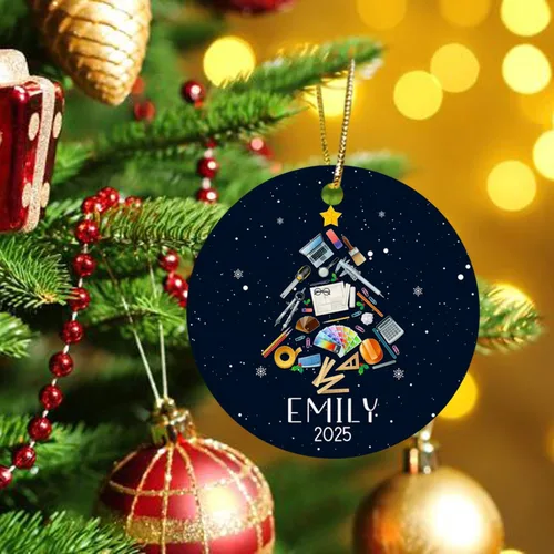Vista 3 de Adorno con nombre personalizado para arquitecto, recuerdo de arquitecto favorito de Santa, adorno de árbol de Navidad de arquitecto personalizado