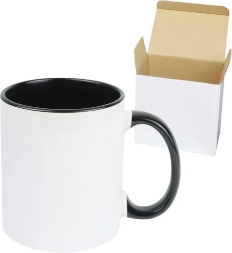 Vista 7 de Taza de café de cerámica de 11.0 onzas para sublimación, embalada en caja blanca