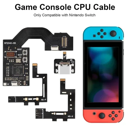 Vista 2 de Console CPU Cable for Nintendo Switch,RP2040 Firmware Core Chip Replacement for NS,CPU Flex Cable Ribbon Cable Only Compatible with Nintendo Switch