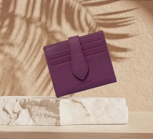 Vista 95 de Grande -3803 Cartera unisex, Azul (Iced Blue), Cartera delgada de cuero con cierre a presión pequeño