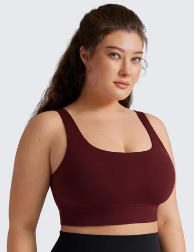 Vista 92 de CRZ YOGA Butterluxe - Brasier deportivo con espalda en U para mujer, cuello redondo, acolchado, de bajo impacto, para yoga, entrenamiento