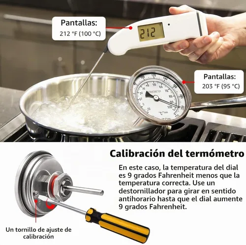 Vista 7 de Ferroday Termómetro de acero inoxidable con contratuerca, arandela plana, Junta en O, 0-220° para hervidor de agua
