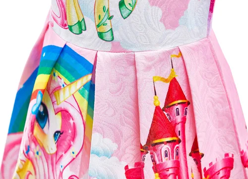 Vista 6 de Dressy Daisy - Vestido de unicornio arcoíris disfraz de fantasía para niñas