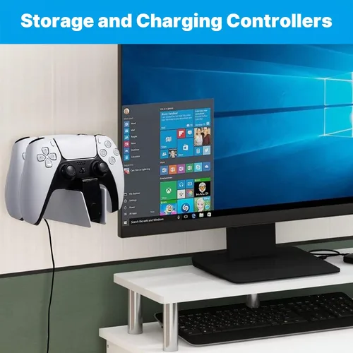 Vista 2 de Wall Mount for PS5 Controller Charger Station, PS5 Wall Mount PS5 DualSense Charging Station Wall Mount for PS5 DualSense Controllers