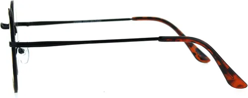 Vista 3 de SA106 Marco de lentes transparentes redondos con borde metálico clásico de los años 90