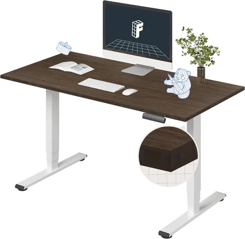 Vista 15 de FlexiSpot E6 Bamboo - Escritorio eléctrico de pie de 3 etapas con motor dual de 48 x 24 pulgadas, soporta 220 libras, altura ajustable con ajustes