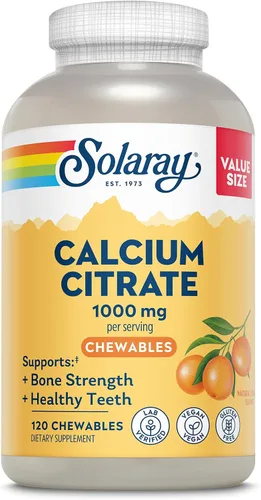 Vista 7 de SOLARAY Citrato de Calcio 1000 mg, Sabor Naranja, 60 Masticables