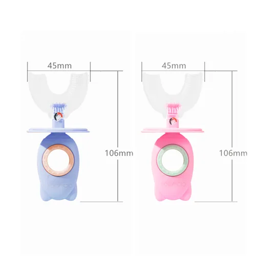 Vista 4 de Cepillo De Dientes De Silicona Para Bebé En U Con Protector