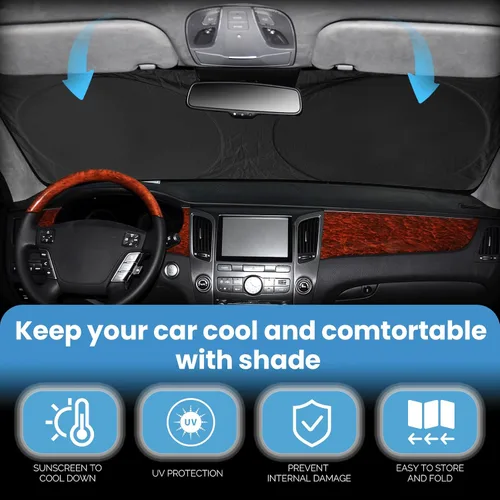Vista 3 de Para BMW X1 E84 Parasol para parabrisas de coche, protector de visera de sol, bloqueador de rayos UV, reflectante de calor, cubierta de ventana