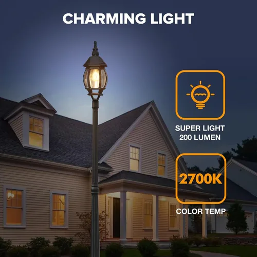 Vista 5 de LUTEC Lámpara solar para poste, luz de poste impermeable del anochecer al amanecer con vidrio transparente, exterior de aluminio vintage negro