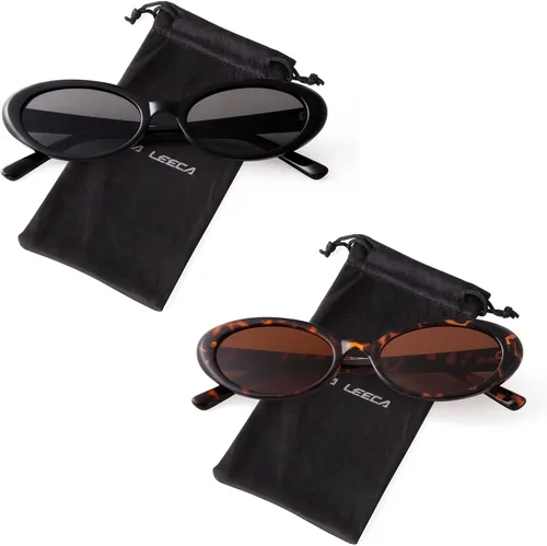 Vista 7 de VIA LEECA Lentes de sol ovalados retro de moda para mujer, pequeños años 90, Y2K, a la moda, vintage, estrechos