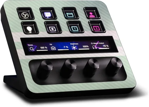 Vista 32 de MightySkins - Piel de fibra de carbono compatible con Elgato Stream Deck + Marble Magma Acabado de fibra de carbono texturizado protector