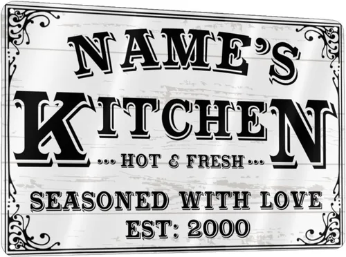 Vista 12 de Letreros de cocina personalizados con nombre personalizado, letrero de cocina condimentado con amor, letrero de cocina para decoración del hogar