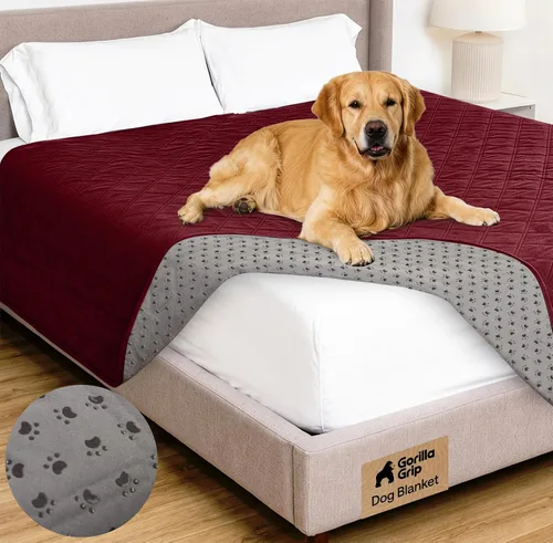 Vista 33 de GORILLA GRIP® Manta impermeable para perro, funda de sofá a prueba de fugas para perros, parte trasera de agarre de silicona, protege el sofá