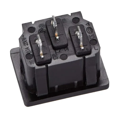 Vista 3 de uxcell Adaptador de enchufe de montaje en panel C14 10A 3 pines Conector de alimentación de entrada recto 1 unids