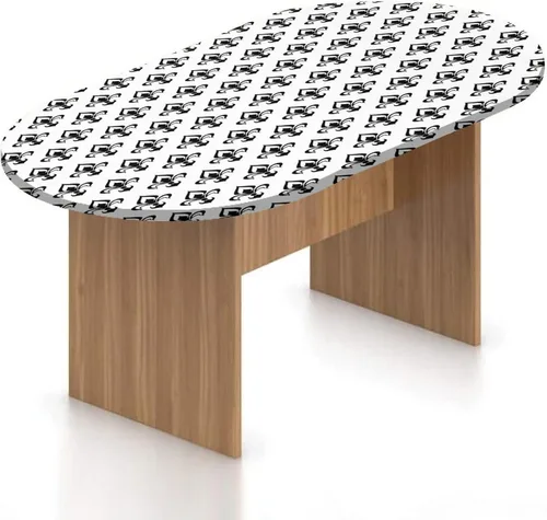 Vista 9 de XISUNYA Mantel ovalado ajustable moderno de poliéster elástico, diseño geométrico oriental marroquí, se adapta a mesas ovaladas de hasta 36 x 48