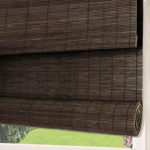 Vista 8 de Persianas de madera para ventana, persianas enrollables opacas con forro de bambú, fácil instalación para el hogar y el jardín, patrón 1