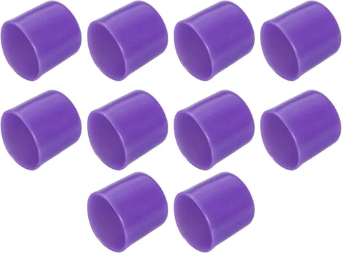 Vista 121 de uxcell 10 tapas de goma para extremos de 0.591 in de identificación, tapa de extremo redondo, protectores de rosca de tornillo, color negro