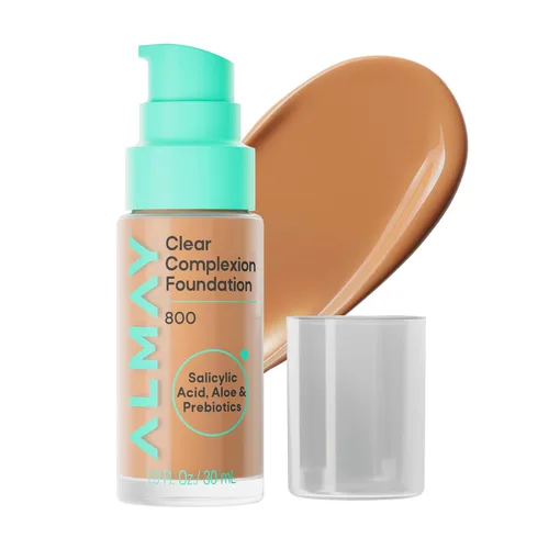 Vista 28 de Almay Clear Complexion - Base de maquillaje para acné con ácido salicílico, cobertura media, acabado mate suave, hipoalergénico, libre de crueldad