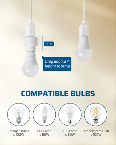 Vista 6 de DEWENWILS Toma de luz con control remoto, base E26/E27, programable y ampliable, no necesita cableado, enchufes de luz inalámbricos para dormitorio