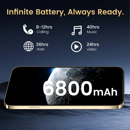 Vista 2 de Teléfono inteligente I25 Ultra Desbloqueado: Pantalla FHD+ de 6.99", 16GB RAM 512GB, batería 7000mAh, cámara de 108MP+68MP, lápiz óptico incorporado